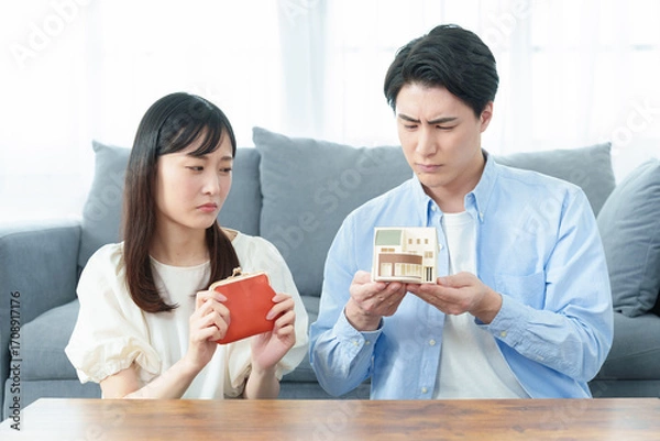 Obraz 住宅ローンに悩む夫婦