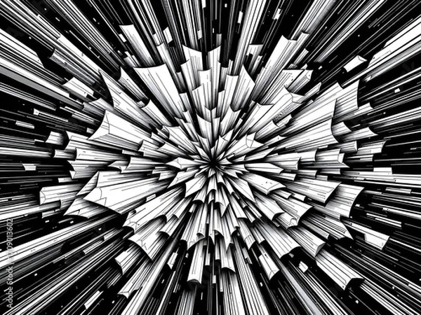 Obraz Exploding Abstract Geometric Shapes