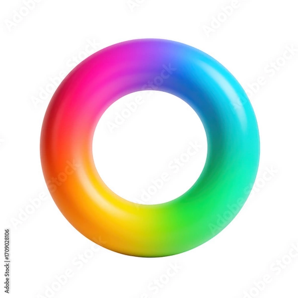 Fototapeta Colorful Gradient Ring on Black isolated on transparent background