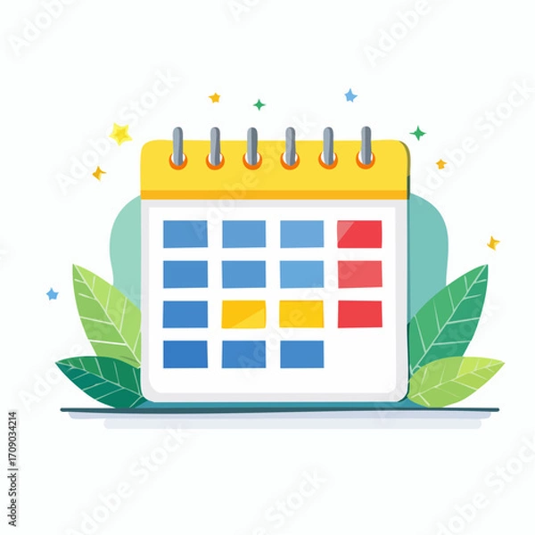 Fototapeta  vector calendar icon illustration design symbol element button page day month office web business