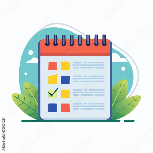 Fototapeta  vector calendar icon illustration design symbol element button page day month office web business