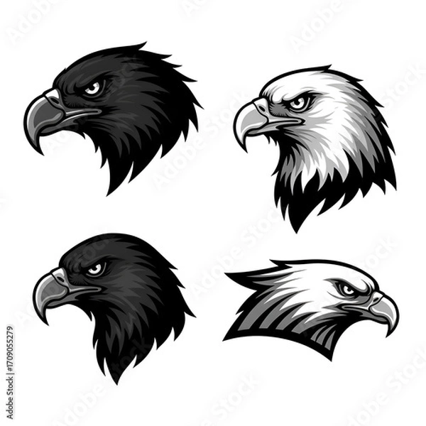 Fototapeta eagle head icon vector