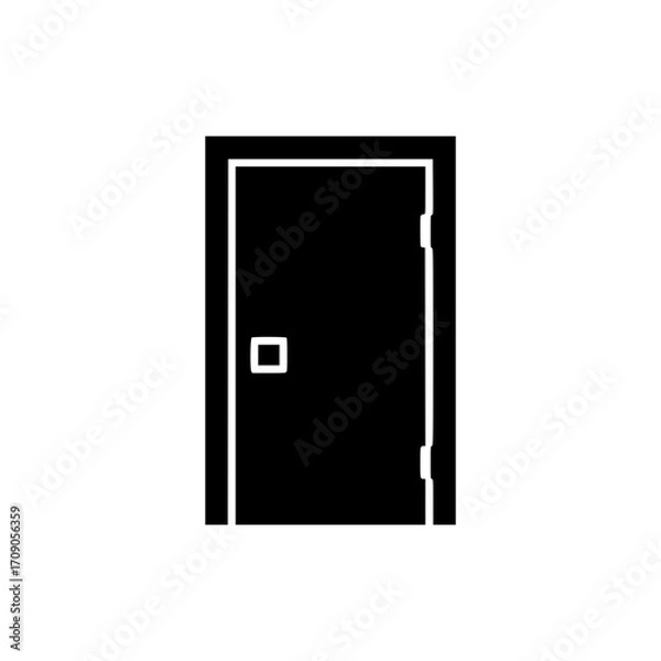 Fototapeta Closed Door Front View Icon Vector