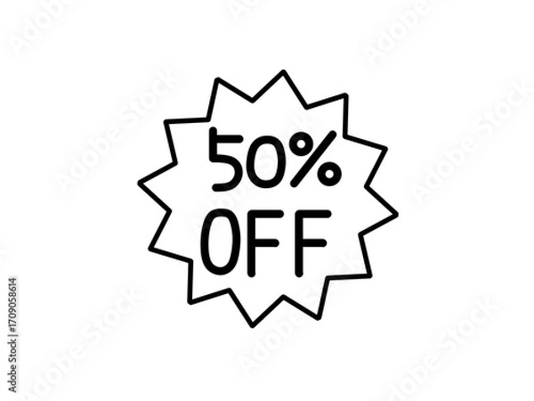 Obraz シンプル割引タグアイコン（黒）