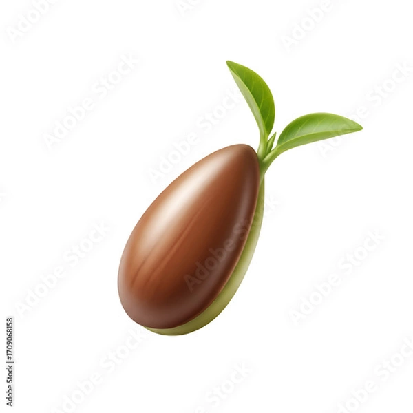 Fototapeta Seed Germinates with Green Leaves on Transparent Background, Representing Growth and New Life