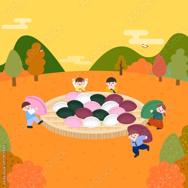 Fototapeta 추석 일러스트 