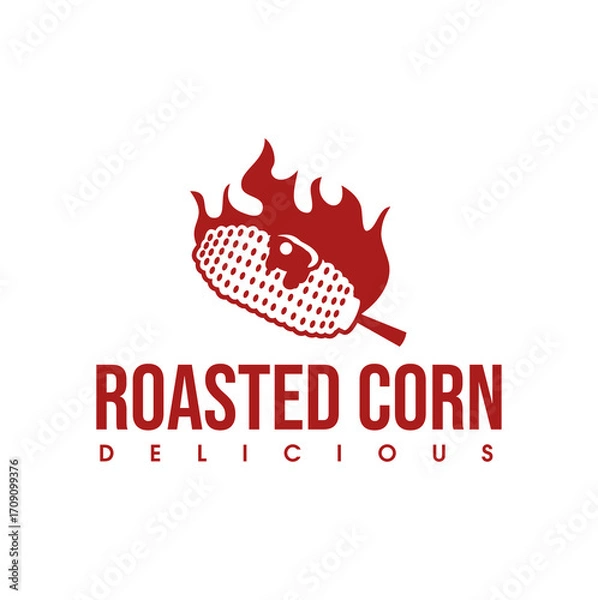Obraz creative roasted corn logo design  for your business