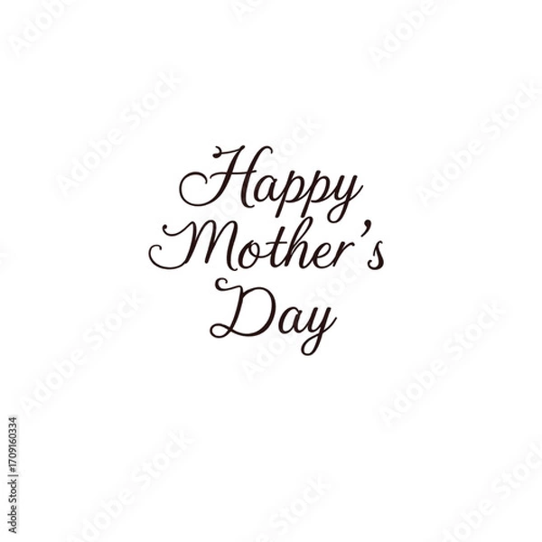 Fototapeta Mother’s Day typography design with black calligraphy text on white background