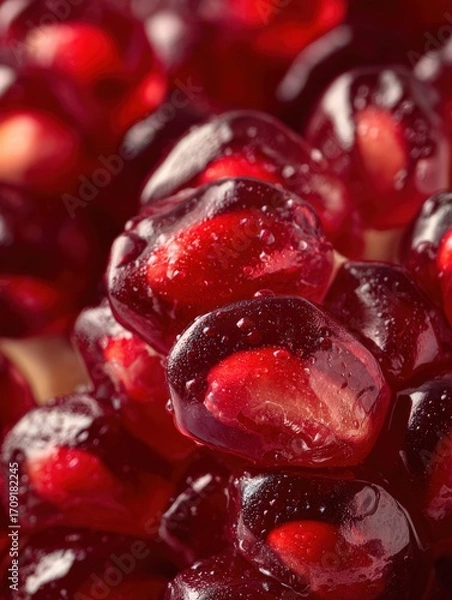 Obraz Pomegranate Seeds Macro – Ruby Red Translucent Arils