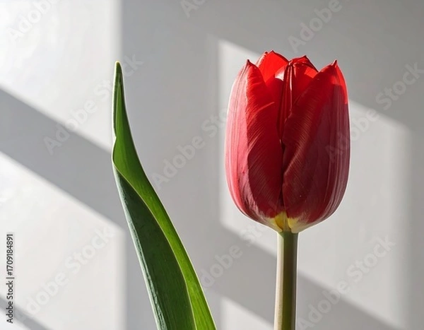 Obraz Red tulip in sunlight