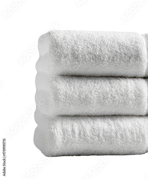 Fototapeta Stack of white rolled towels