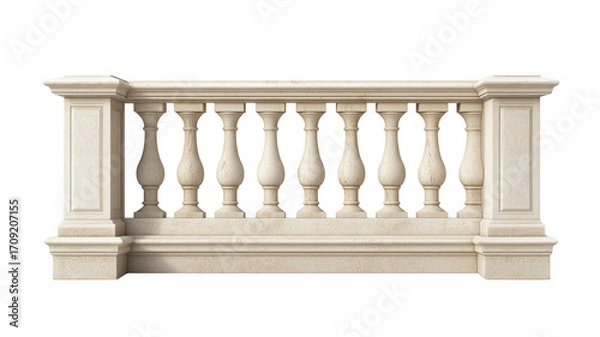 Fototapeta Elegant and ornate stone balustrade architectural design with a detailed classic look transparent