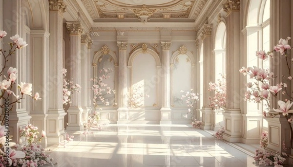 Fototapeta Church of the Holy Sepulchre entrance with gothic stone architecture and old doors