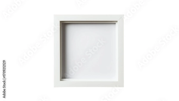 Fototapeta Empty white picture frame isolated against a stark background ideal for display