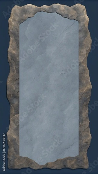 Fototapeta Jagged Granite Rock Texture Background with Bordered Blank Area for Rugged Posters