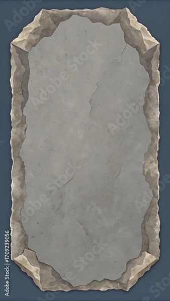 Fototapeta Jagged Granite Rock Texture Background with Bordered Blank Area for Rugged Posters