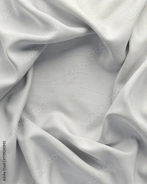 Fototapeta Soft Wrinkled Cotton Fabric Texture Background with Bordered Blank Area for Casual Layouts