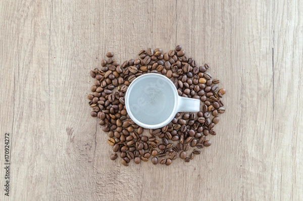 Fototapeta Coffee on wooden table