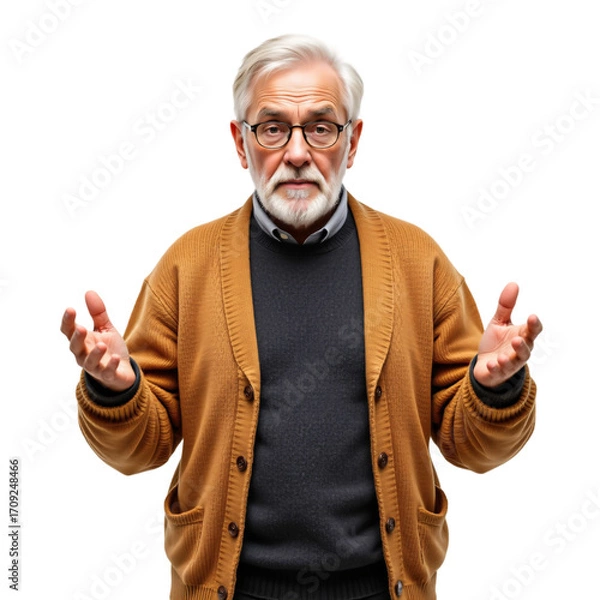 Fototapeta Engaging senior discussion on life lessons indoor setting portrait photography calm atmosphere close-up view wisdom sharing