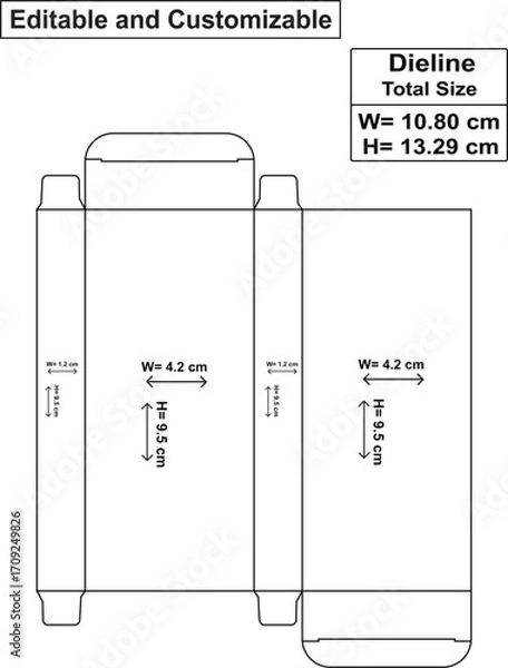 Fototapeta Dieline template, box template design,diecute design, medichine box design