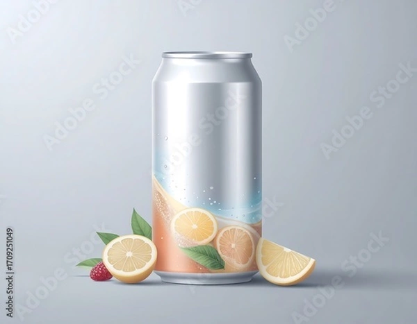 Obraz Refreshing Citrus Beverage Can
