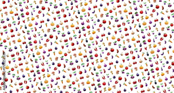 Obraz 3d vegetable pattern - colorful and seamless