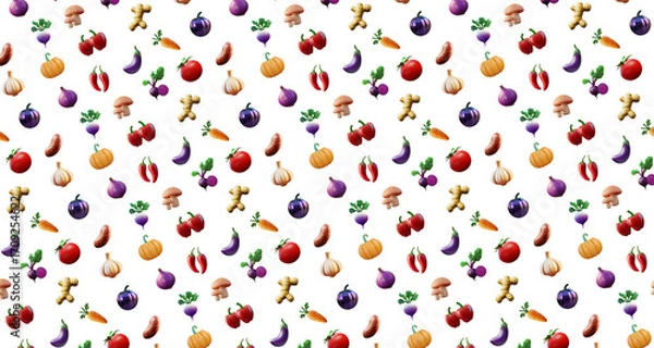 Obraz Vegetable pattern on transparent background
