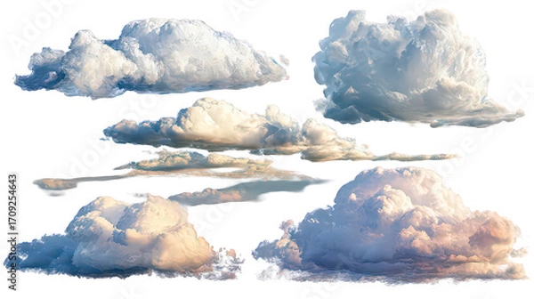 Obraz Collection Of Clouds In Different Shades And Shapes