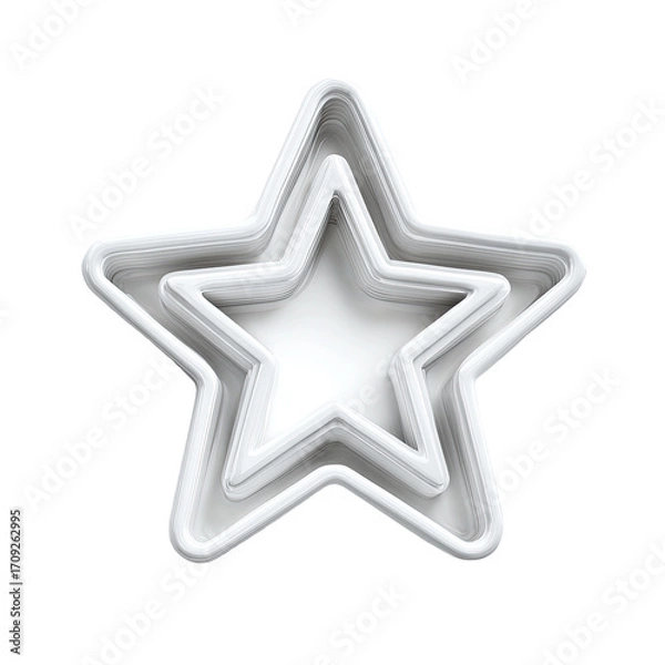 Fototapeta Three nested white star shapes