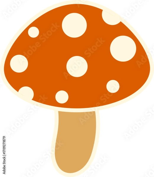 Obraz Mushroom Autumn Retro Sticker