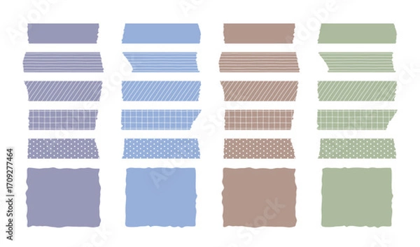 Obraz マスキングテープ１　くすみカラー・ニュアンスカラー