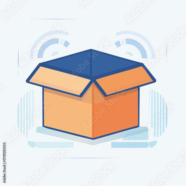 Fototapeta Cardboard boxes displayed on white backgrounds