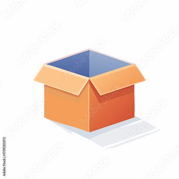 Fototapeta Cardboard boxes displayed on white backgrounds