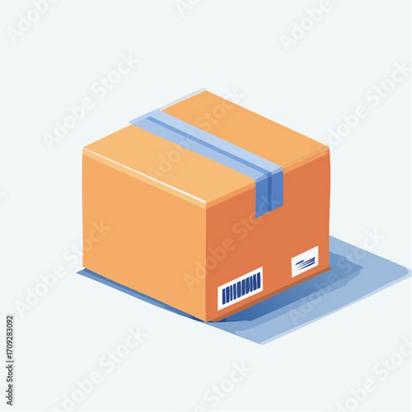 Fototapeta Cardboard boxes displayed on white backgrounds