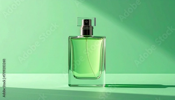 Fototapeta Perfume bottle with flower on display