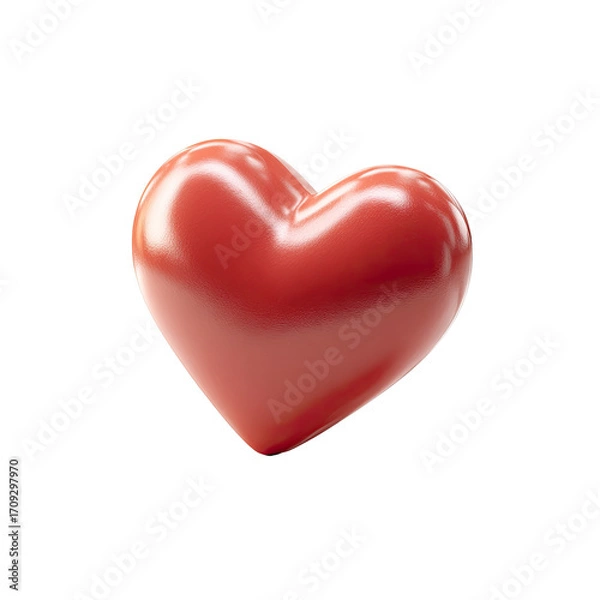 Obraz 3D glossy red heart graphic