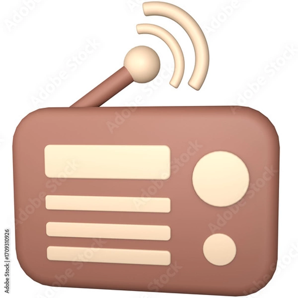 Fototapeta Radio Broadcast Advertisement Ads 3D Illustrations
