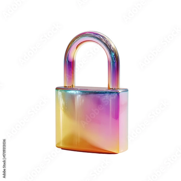 Obraz Colorful, iridescent padlock