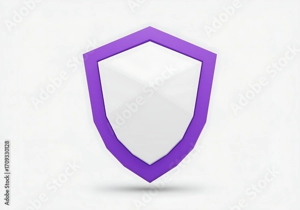 Fototapeta Shield Symbol with Purple Border Representing Security and Protection against Cyber Threats and Data Privacy Risks