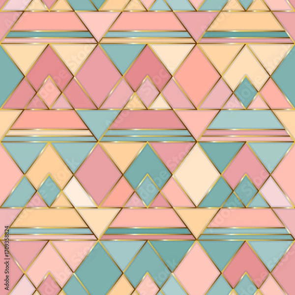 Obraz Soft Pastel Geometric Pattern. Geometric seamless pattern.