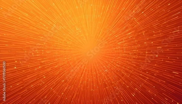 Fototapeta Energetic Orange Gradient Ray Burst Background with Dot Style Vector Design for Creative Projects