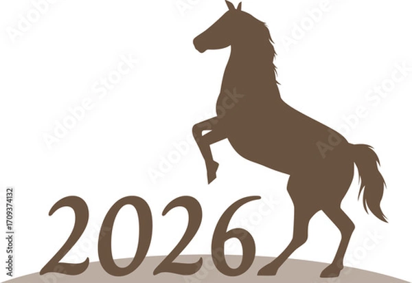 Obraz 年賀状素材2026年（令和8年）午年