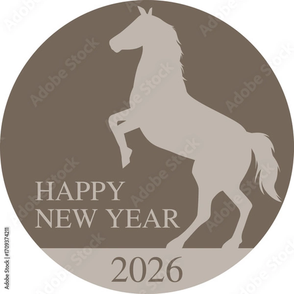 Obraz 年賀状素材2026年（令和8年）午年