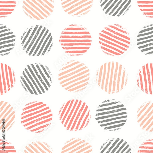 Fototapeta Abstract geometric seamless pattern with circles.