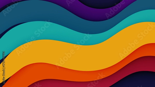Fototapeta Abstract colorful vector background with flowing waves design illustration