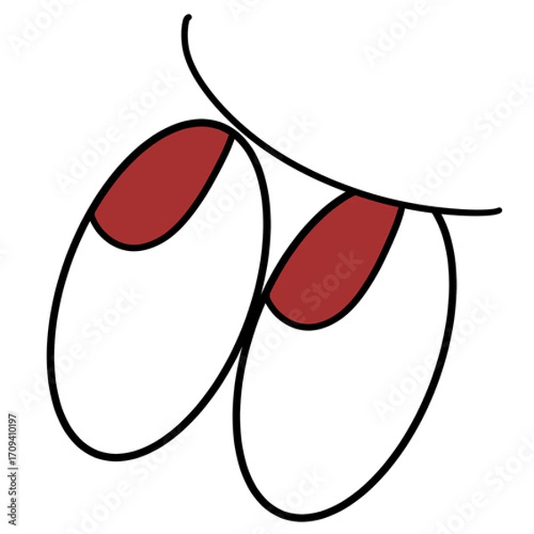 Obraz じろっ（赤色）