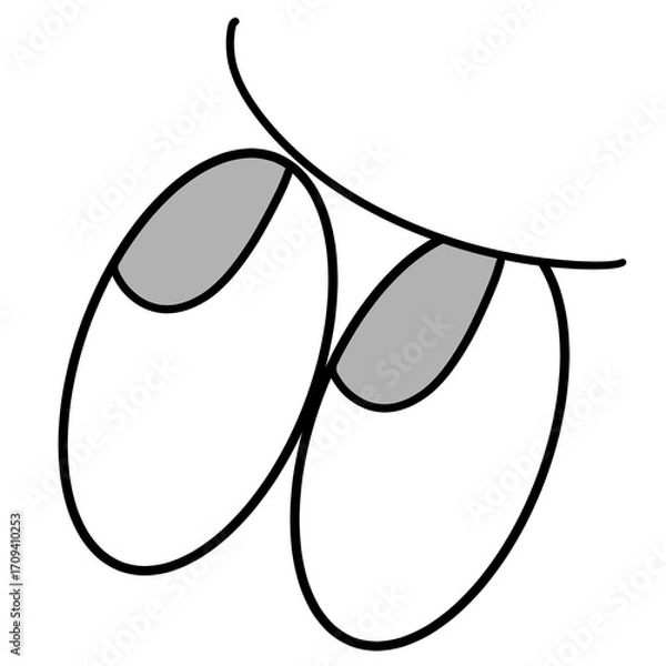 Obraz じろっ（灰色）