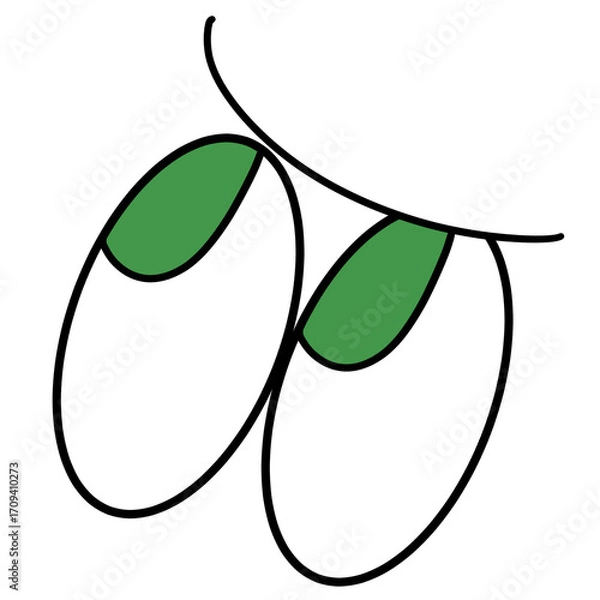 Obraz じろっ（緑色）