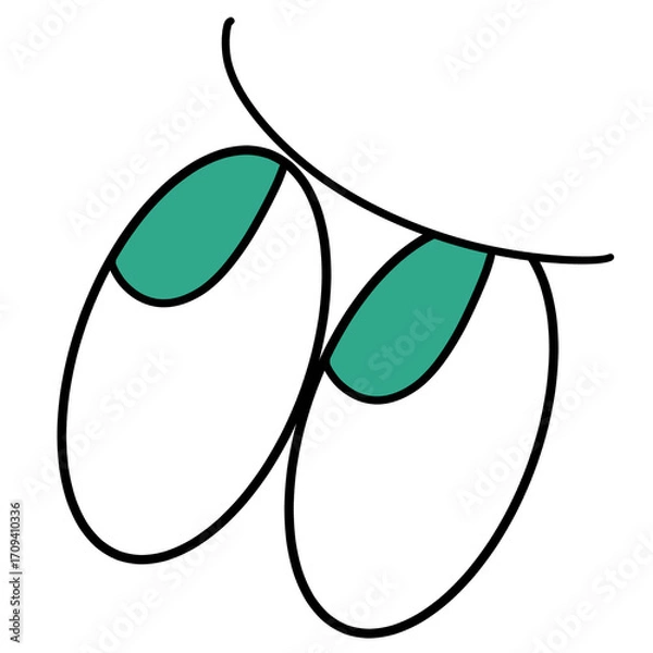 Obraz じろっ（青緑色）