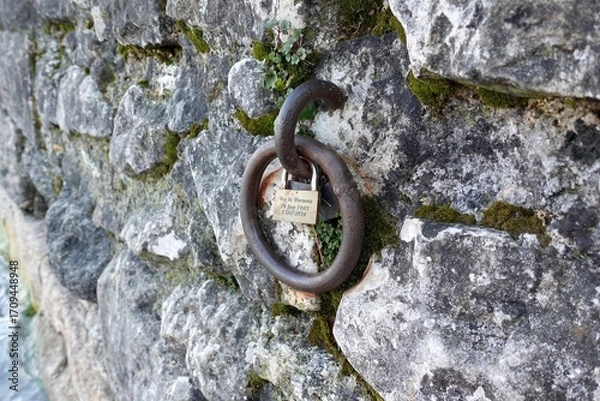 Obraz old rusty metal door handle